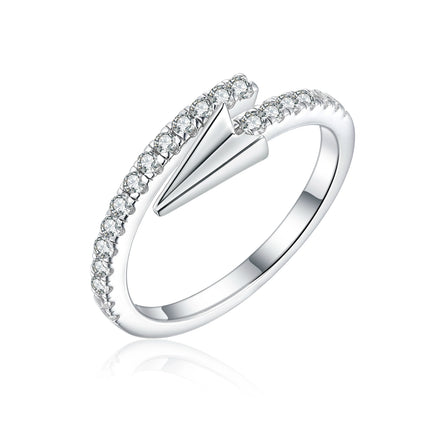 Dropshipping Stocks Selling 925 Sterling Silver Rings Customize Logo Rings CZ Zircon Wedding Promise Jewelry Bridal Women Rings