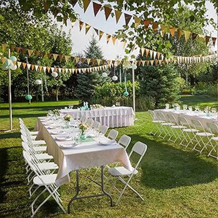 RTS TOP King and Queen Wedding Chair Rental Plasticchair Wedding Folding Chairs White