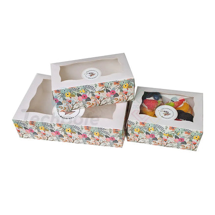 Wholesale Cupcake Packaging Box with Clear Window Custom Logo Print Bakery Small Cake Box