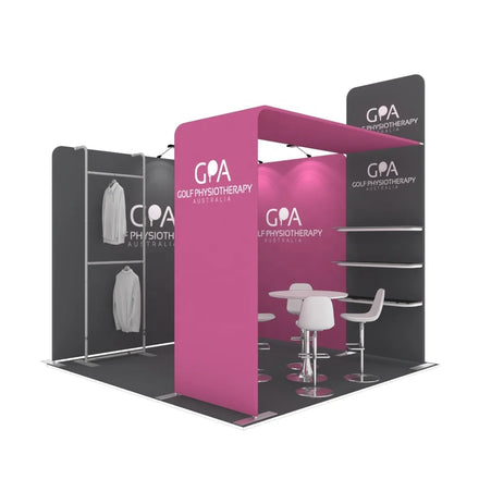 Portable Aluminum 10x10 Backdrops Dye Sublimation Fashion Clothing Display Shelves Rack Trade Show Booth