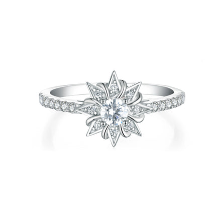 Sunstar Jewelry Manufacturer's Hot Sale 925 Sterling Silver Engagement Ring Prong Setting CZ Wedding Rings for Women and Men