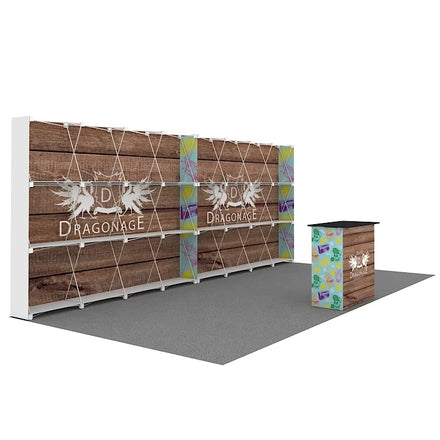 Custom Design 10x20ft Portable Aluminum Frame Advertising Backdrop Pop Up Shelf Display Stand Exhibition Booth