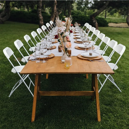 RTS TOP Wedding Chair Dining Room Plastic Outdoor Chair White Resin Folding Chair