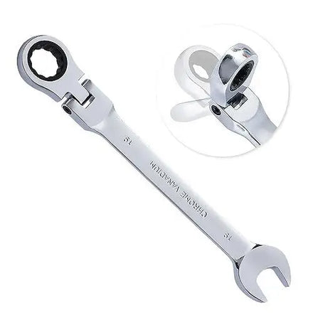 19mm Flexible Ratcheting Wrench CRV Steel 12PT 72 Teeth Ratchet Combination Wrench Metric OEM Industrial Grade 3-Year Warranty