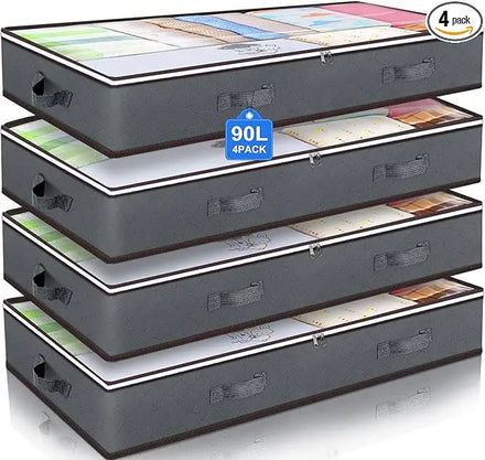 90 L Containers Closet Organizers Storage Bins Collapsible Under Bed Storage Bags for Blankets