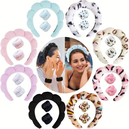 Hairbands Hair Head Band Cloud Twist Terry Cloth Velvet Towel Thick Sponge Padded Face Washing Makeup Facial Spa Headbands