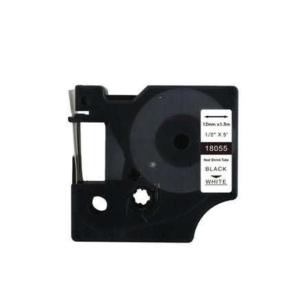 Tatrix 12mm Black on White Compatible DYMO Portable Labeler Ribbons Cartridge 18055 for PL200 RhinoPRO 4200/5200/6000 Cars