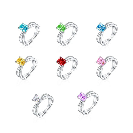 In Stock Engagement Promise Wedding Women Rings Customized Sparkling Rings 925 Sterling Silver Jewelry Non Tarnish Fade