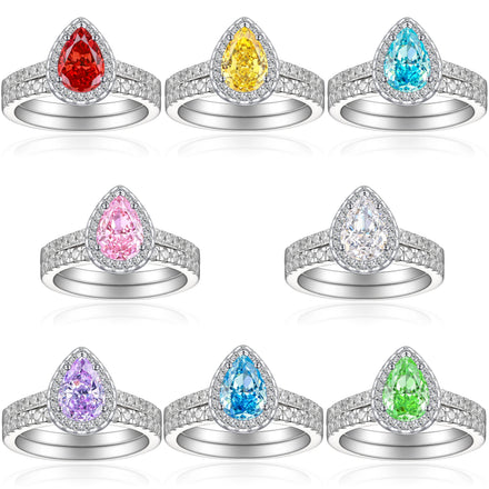 New Arrival CZ 3A Zircon Engagement Wedding Ring 925 Sterling Silver Rhodium Plated Prong Setting Eternity Jewelry