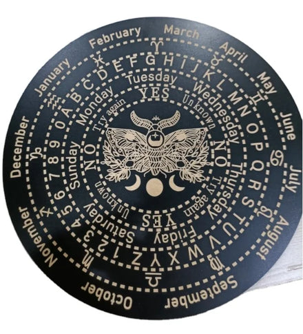 6inch Wooden Pendulum Board Dowsing Divination Witchcraft Wiccan Altar Supplies Wooden Carven Board for Divination Decoration