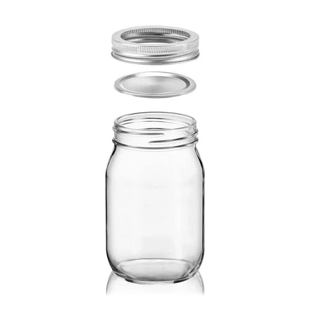 Round Jam Salad Canned Pickle Food Honey Glass Storage Jar with Sealed Ring