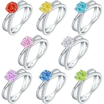 Custom Personalized 925 Silver Gemstone 3A Zircon Colored Ring Rectangular Stone Engagement  CZ Casual Ring for Women
