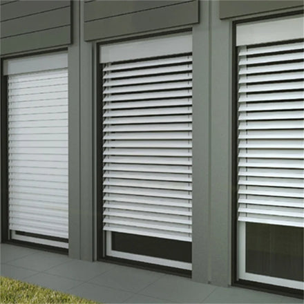 AS2047 CE ISO9001 ISO14001 TOMA Roller Shutter Extruded Double Layer Slat Mono-block Window with Net Sliding Window Casement