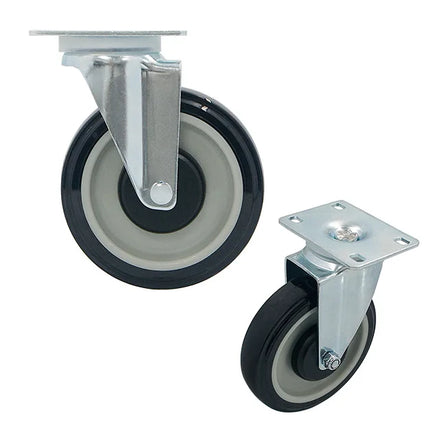 Rugged Polyurethane Swivel Casters Effortlessly Maneuver Heavy-duty Industrial Trolleys Through Tight Warehouse Aisles CWD514-BL