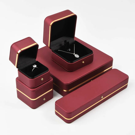 Pu Leather Bangle Jeweler Box Luxurious Wedding Ring Packaging Bracelet Jewelry Box Earring Jewelry Packaging Box for Jewelry