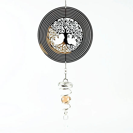 Factory Price Life Tree Wind Spinner 15cm Stainless Steel Home Garden Decoration Outdoor Hanging Ornament Swivel Wind Chimes