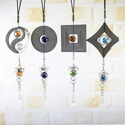 Factory Price Taichi Wind Spinner 33cm Stainless Steel Home Garden Decoration Outdoor Hanging Ornament Swivel Wind Chimes