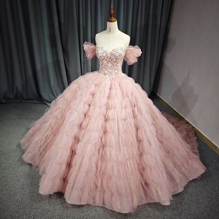 Jancember 6688 Glitter Off Shoulder Sweetheart Ball Gown Evening Dresses