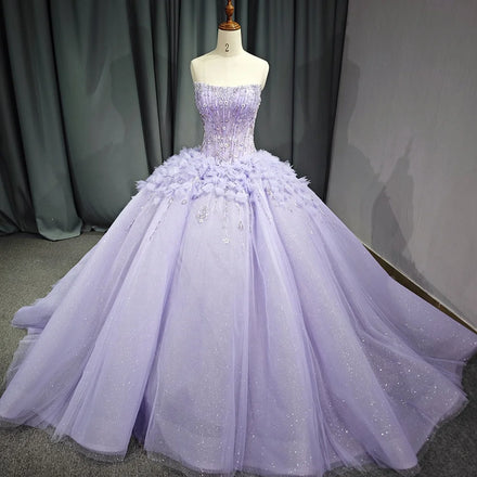 Jancember 1189 Glaromous Purple Strapless Lace-up Quinceanera Dresses for 15 Girls