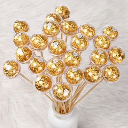 Chocolate Flower Holder Transparent Round Lid Acrylic Flower Cup Valentine's Day Ferrero Bouquet Diy Material Flower Packaging
