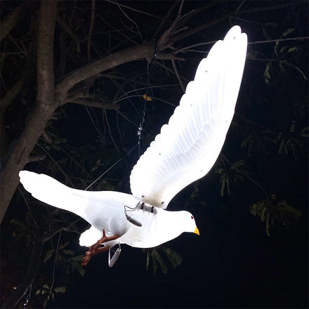 Outdoor christmas and peace day celebrations symbolize dynamic pigeon lamp bird garden lighting led decoration