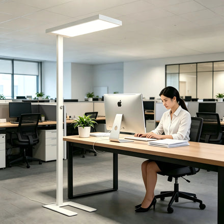 Floor Lamp BR-FS0035-80W-A10 LED Dimmable 3000K/4000K/6000K Modern Office Aluminum Construction High CRI 98 Square White Shade