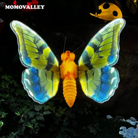New waterproof yellow light blue abs shell open and close christmas decorative lighting motif lights led butterfly