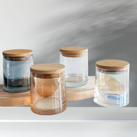 Wholesale Custom Multicolor Latest Luxury Multipurpose Unique Style Glass Candle Jar Without Lid