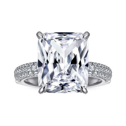Jewelry Manufacturer Custom S925 Silver Rings Cubic Zircon Women Wedding Ring Gemstone Fashion Jewelry Engagement Ring Set