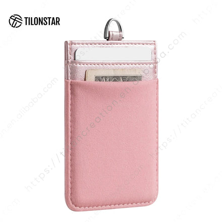 TILONSTAR TBH100 Premium Leather Working Name Id Badge Card Holder With Neck Strap Lanyard