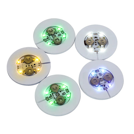 LED Bottle Sticker Coaster Lights Self-adhesive Small 4-LED RGB Eco-friendly Party Use CE Certified CR1220 Battery Included