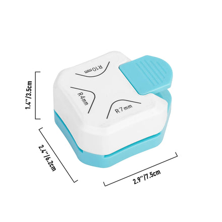 ZEQUAN 3-in-1 Steel Plastic Corner Rounder with 4mm/7mm/10mm Hole Sizes for Photo Paper Corner Cutting and Hole Punching