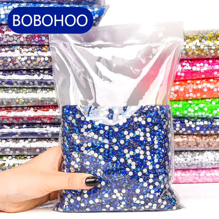 BOBOHOO Rhinestones Wholesale 100 Gross Non Hotfix Crystal AB Stone Bulk Package Flatback Rhinestones Hoodie