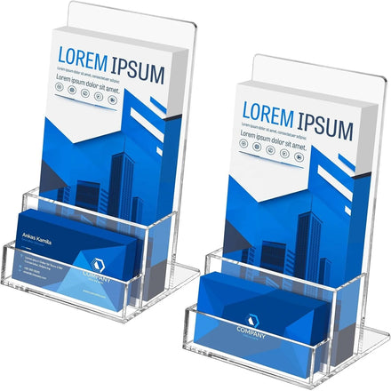 Eco-Friendly Clear Acrylic Brochure Holder Business Card Display Stand Organizer for Magazine Pamphlet Booklets Menu Journals