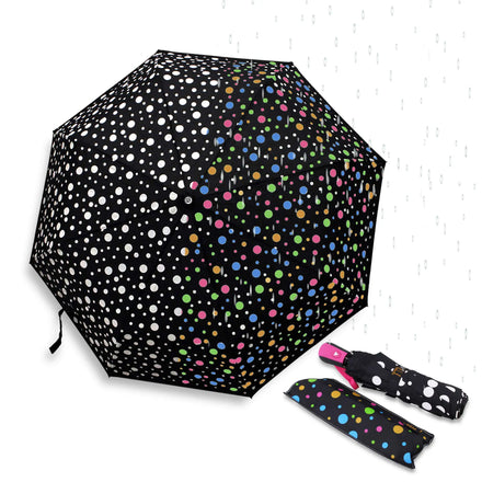 2026 Color Changing Umbrella With Cute Polka Dots Pattern  Portable Light Weight Windproof Good Gift