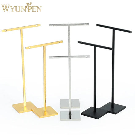 3pcs Metal Foundation Jewelry Display Holders Drop Earrings and Necklace Rack Elegant Metal Container for Store Display