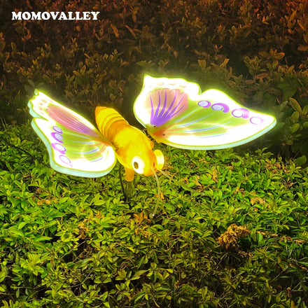 Christmas Large Decorative Floor Lamp Led Lighted Mechanical Purple Moving 3d butterfly Pole Giant Outdoor Decorative Festival