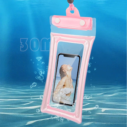 Transparent PVC Waterproof Mobile Phone Bag Pouch Anti-Fall Unisex Cell Phone Dry Bag with Touchscreen Candy Pattern