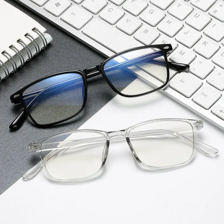 Trendy Fashionable Optical Eyeglasses with Large Square Frame Blue Light Blocking Computer Readers Frame