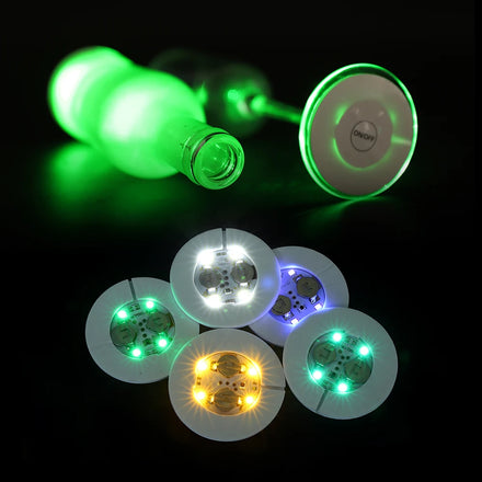 LED Bottle Sticker Party Decorations Drink Display Coasters RGB Color Changing LEDs for Diwali Ramadan Celebrations Eco-friendly