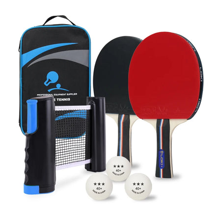 Loki High Elasticity Sponge Ping Pong Racket 2pcs Per Set Table Tennis Racket for School Games Playing Gym Club
