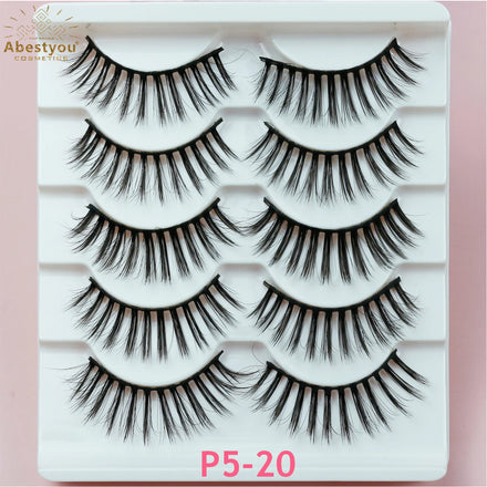 Abestyou 3D Transparent Natural Black Vegan Full Strip Self-Adhesive Reusable Glow Dark Clear Faux Mink Cruelty-Free Eyelashes