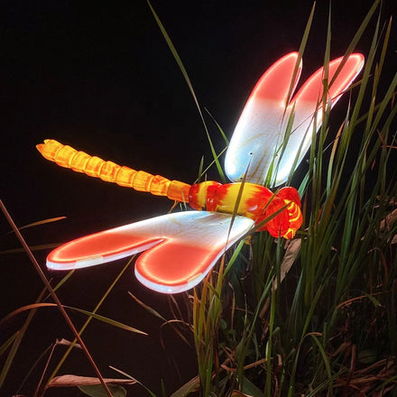 Garden Holiday Decorative Lighting Modern Led Dragonfly Wall Art Light Chinese Outdoor 3d Christmas Decorations