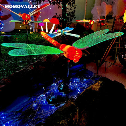 Outdoor Christmas Lights Christmas 3d Large Open and Close Holiday Outdoor Lighted Decorations Dragonfly Lights for Garden