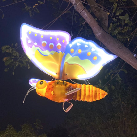 Outdoor Garden LED Butterfly Backdrop Lights DC 12V Waterproof Light up 3D Statical Design for Summer Festival Event Decoration