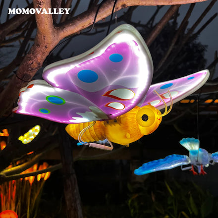 Outdoor Garden Courtyard Terrace Park Commercial square Holiday Christmas Magic Flying Led butterfly Decorations 3d for Home