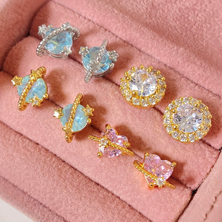 Foxi Jewelry Factory Price Wholesale Bulk 10MM Round Shape Stud Earring Spark Cubic Zirconia Iced Out Earrings for Women