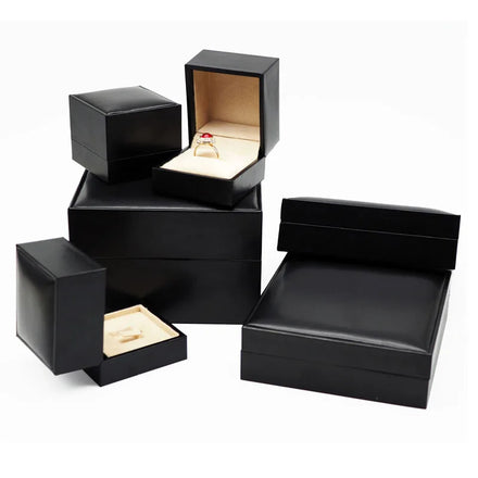 Custom Logo High End Trinket Velvet Jewelry Set Pu Case Gift Leather Jewellery Box