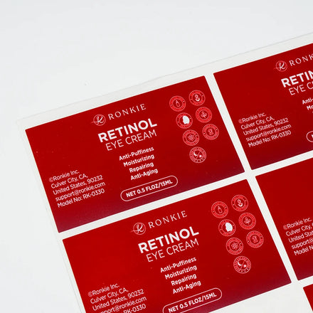 Custom Logo Cosmetic Brand Business Label Design Glossy PVC Waterproof Electroplated Sticker Printing Packaging Labels Candle