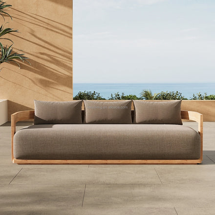 Ferly New Popular High End Rest Terrace Outdoor Garden Furniture Sofa Teak 3 Piece Sofa Sets for Patio